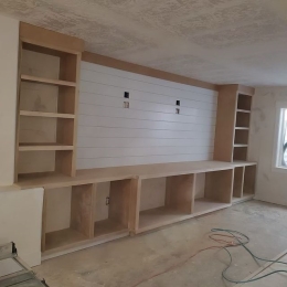 Image of Basement Entertainment Wall Before