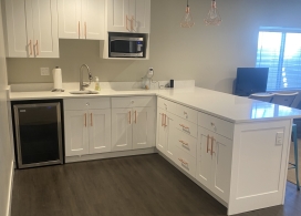 Image of Basement Mini-Kitchen Cabinets, Cupboards and Floor